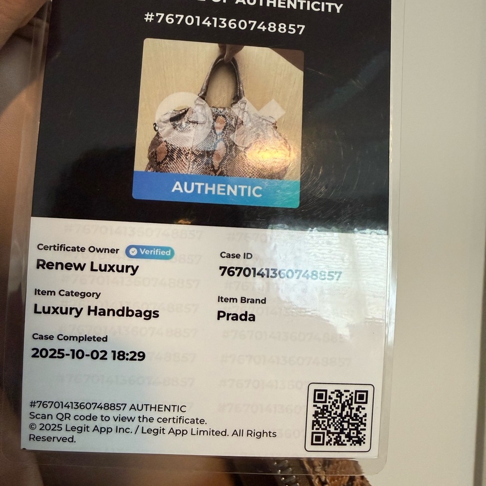 Prada Exotic Python Pitone Large Top Handle Shoul… - image 7